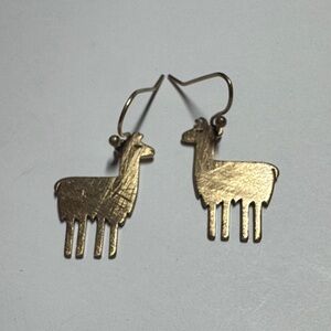 Gold Llama Earrings